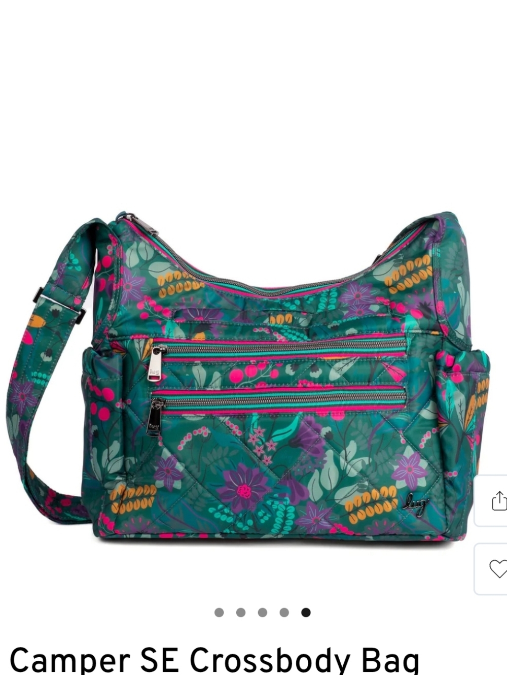 NWT Lug Camper Crossbody & Shoulder Bag In Evermore Flora Green, Sold Out Print!